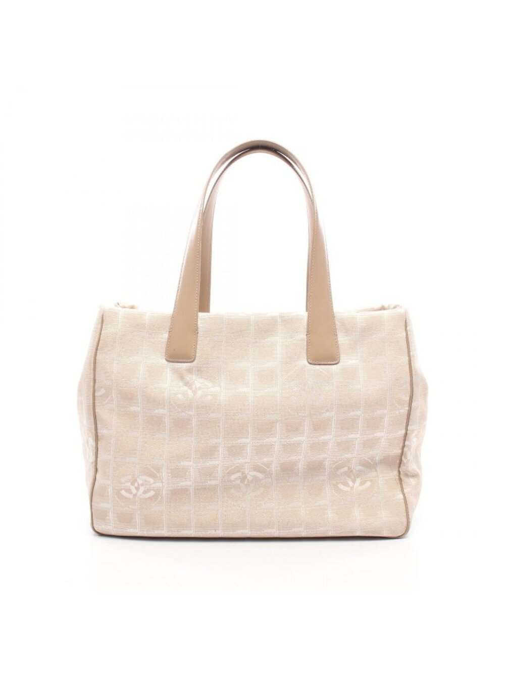 Chanel Tote New Travel Line MM Beige Leather New MM